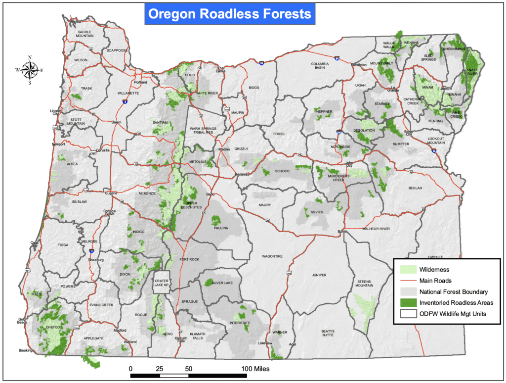 Inventoried Roadless Forests in Oregon